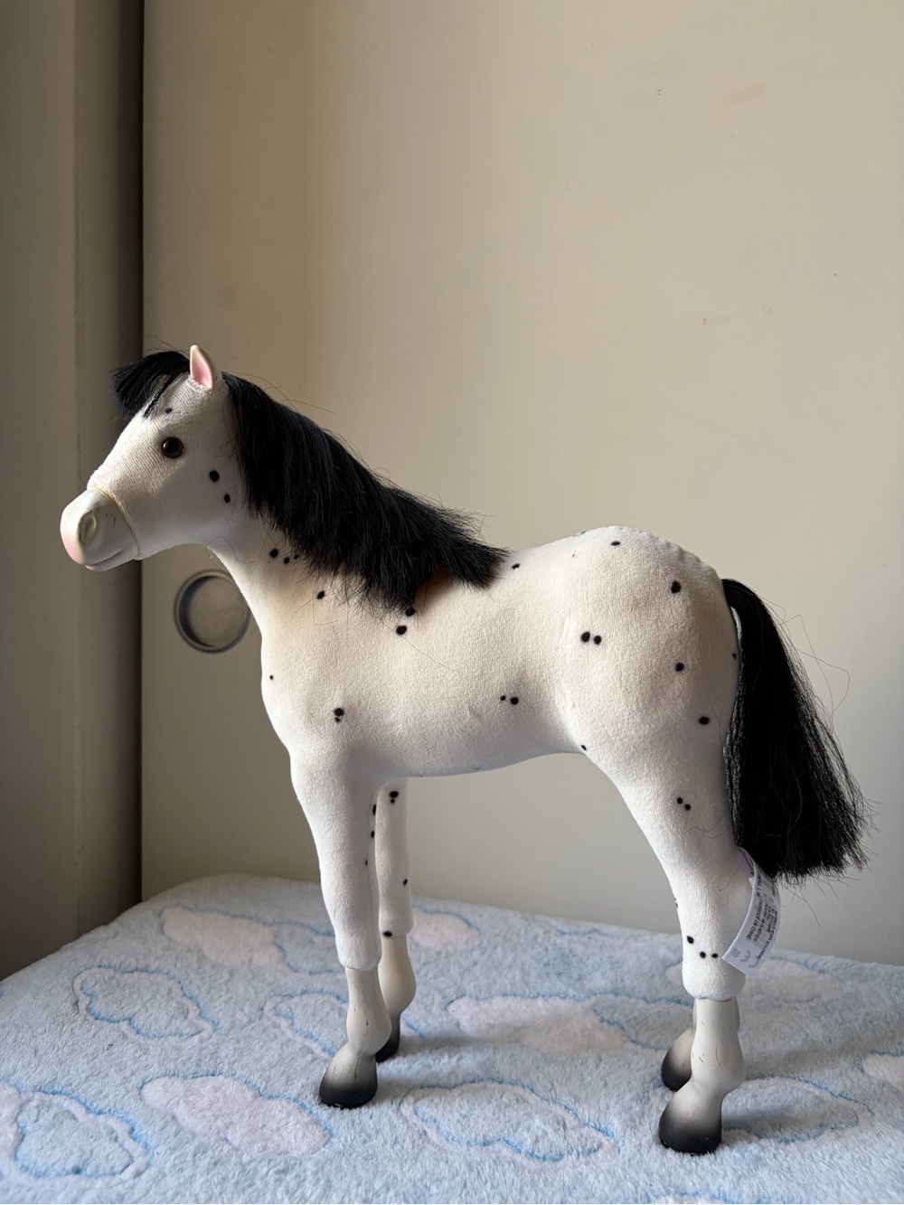 American Girl Doll Sparks Flying Kaya's Foal 13" Horse Toy White Black Spots